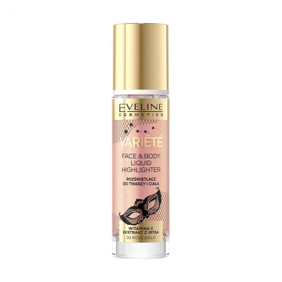 Уцінка! Рідкий хайлайтер для обличчя та тіла Eveline Cosmetics Variete Face &amp; Body Liquid Highlighter 02 Rose Gold, 30 мл